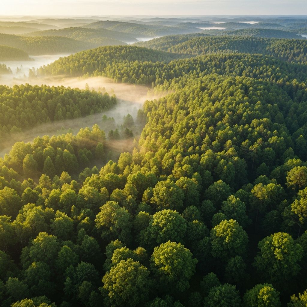 Aerial view of forest canopy