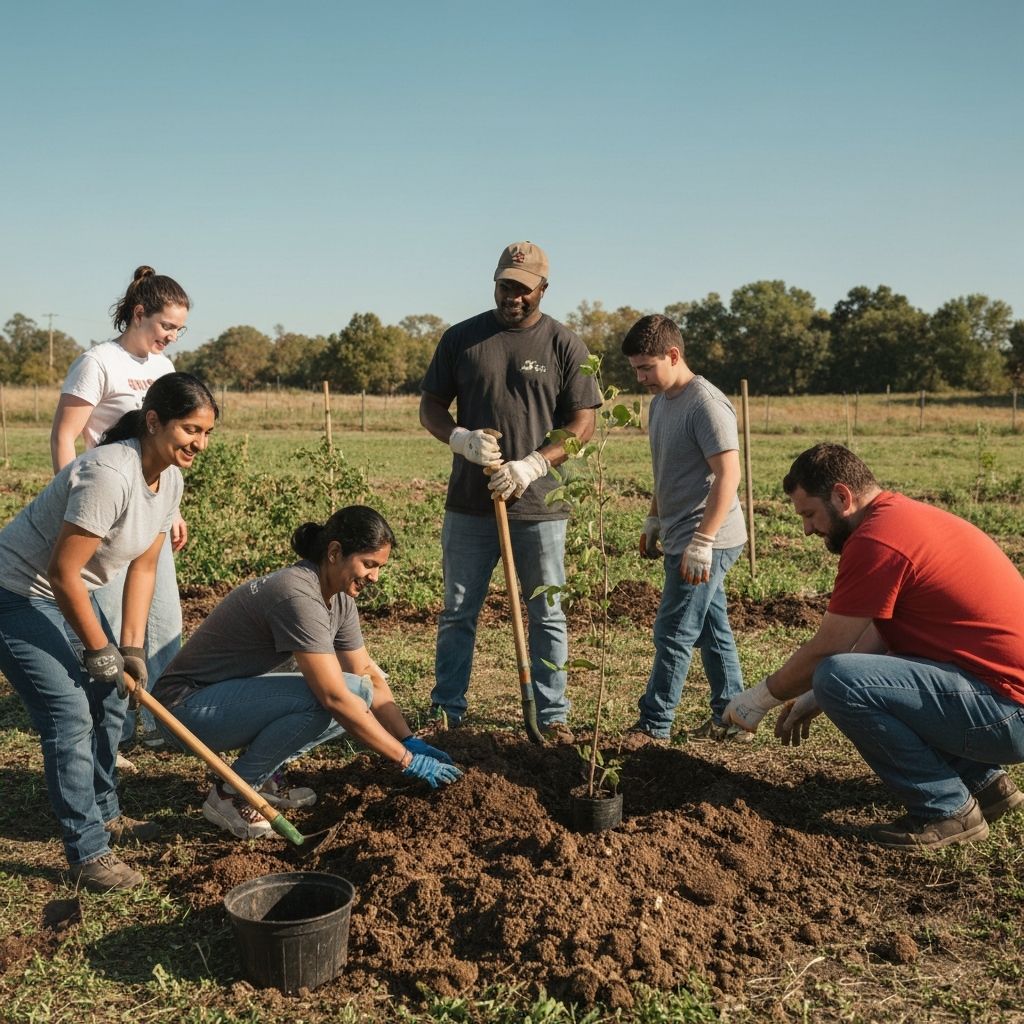 Community working together on environmental project